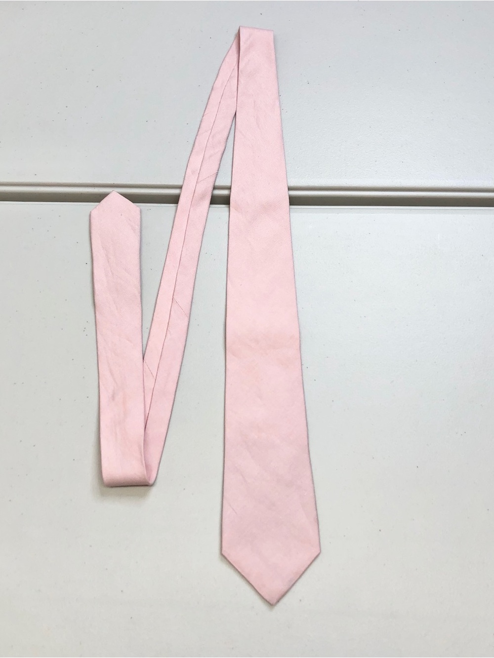 Ralph Lauren Purple Label Silk Linen Tie Solid Pink Hand Made In Italy